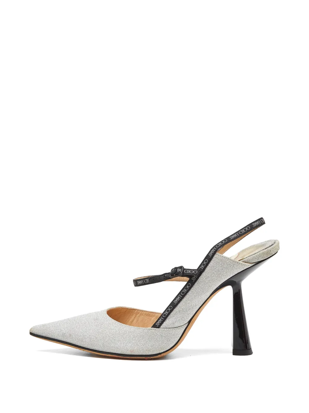 Jimmy Choo Pre-Owned glitter slingback pumps - Silber