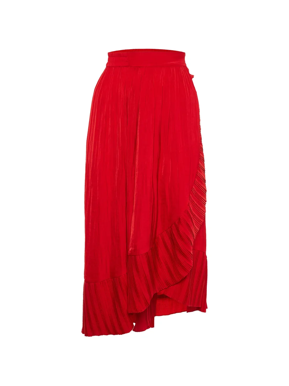 Maje Jonette asymmetric midi skirt - Rosso