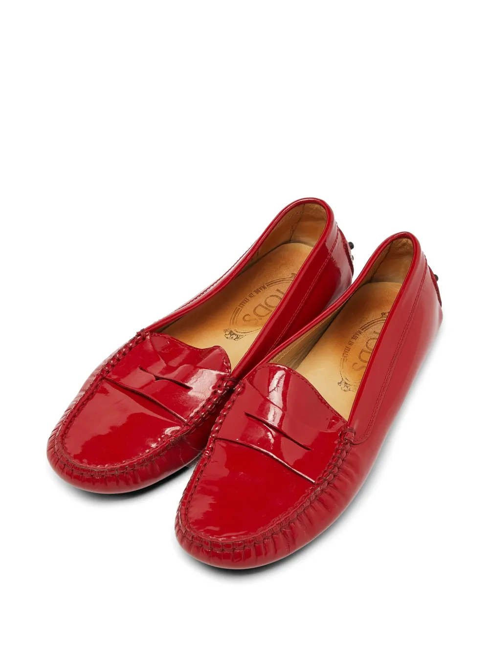 Tod's Vintage patent leather loafers - Rot