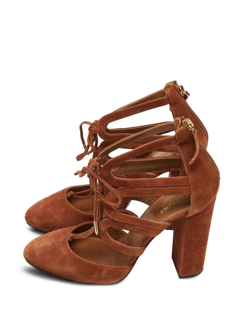 Aquazzura Belgravia lace-up pumps - Braun