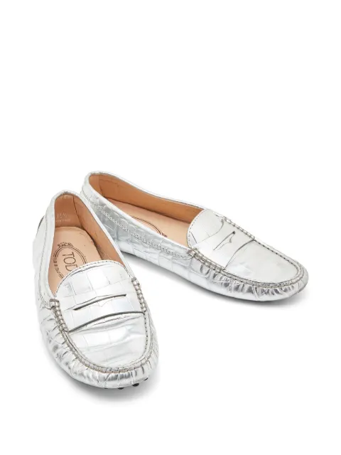 Tod's Vintage Gommino croc-embossed loafers