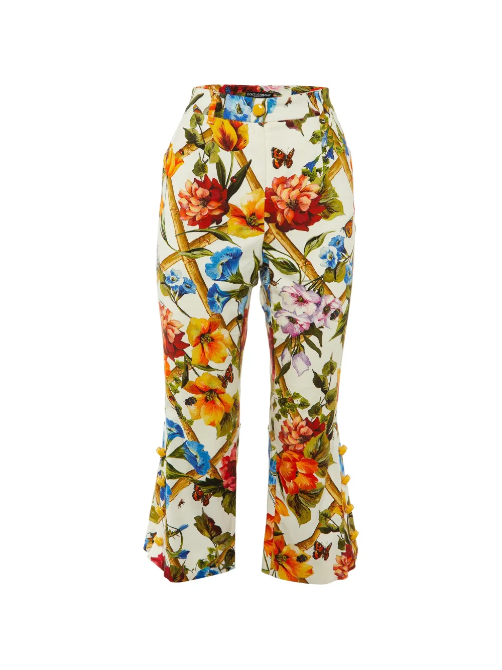 Dolce & Gabbana Pre-Owned floral-print wide-leg trousers - Toni neutri