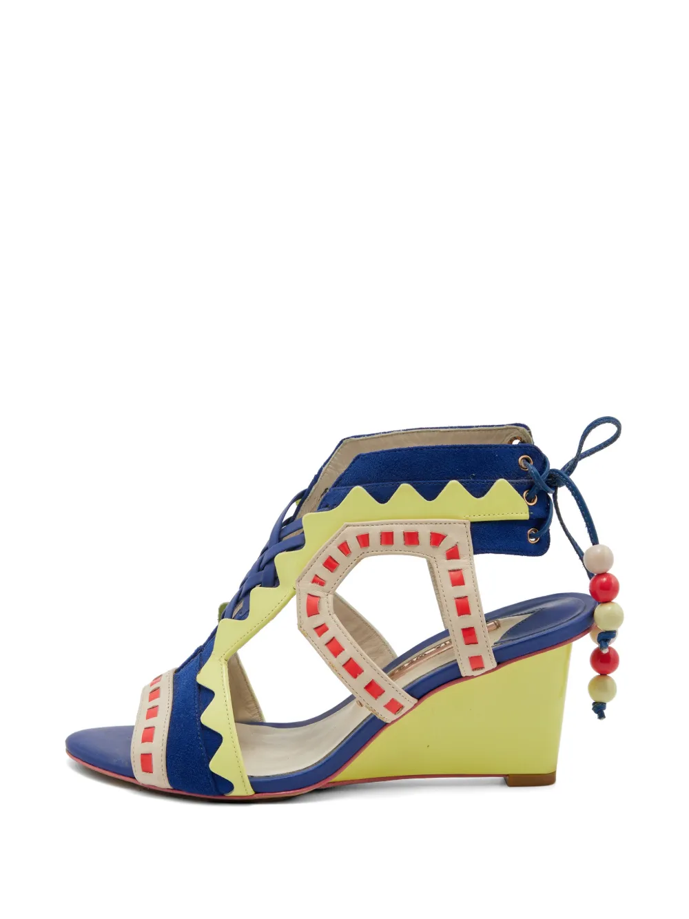 Sophia Webster beaded wedge sandals - Blau