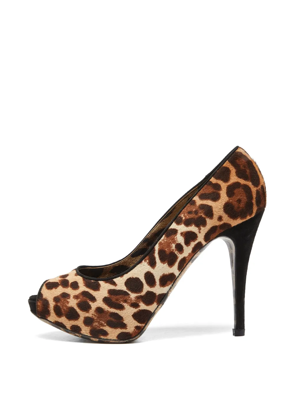Dolce & Gabbana Pre-Owned leopard-print peep-toe pumps - Toni neutri