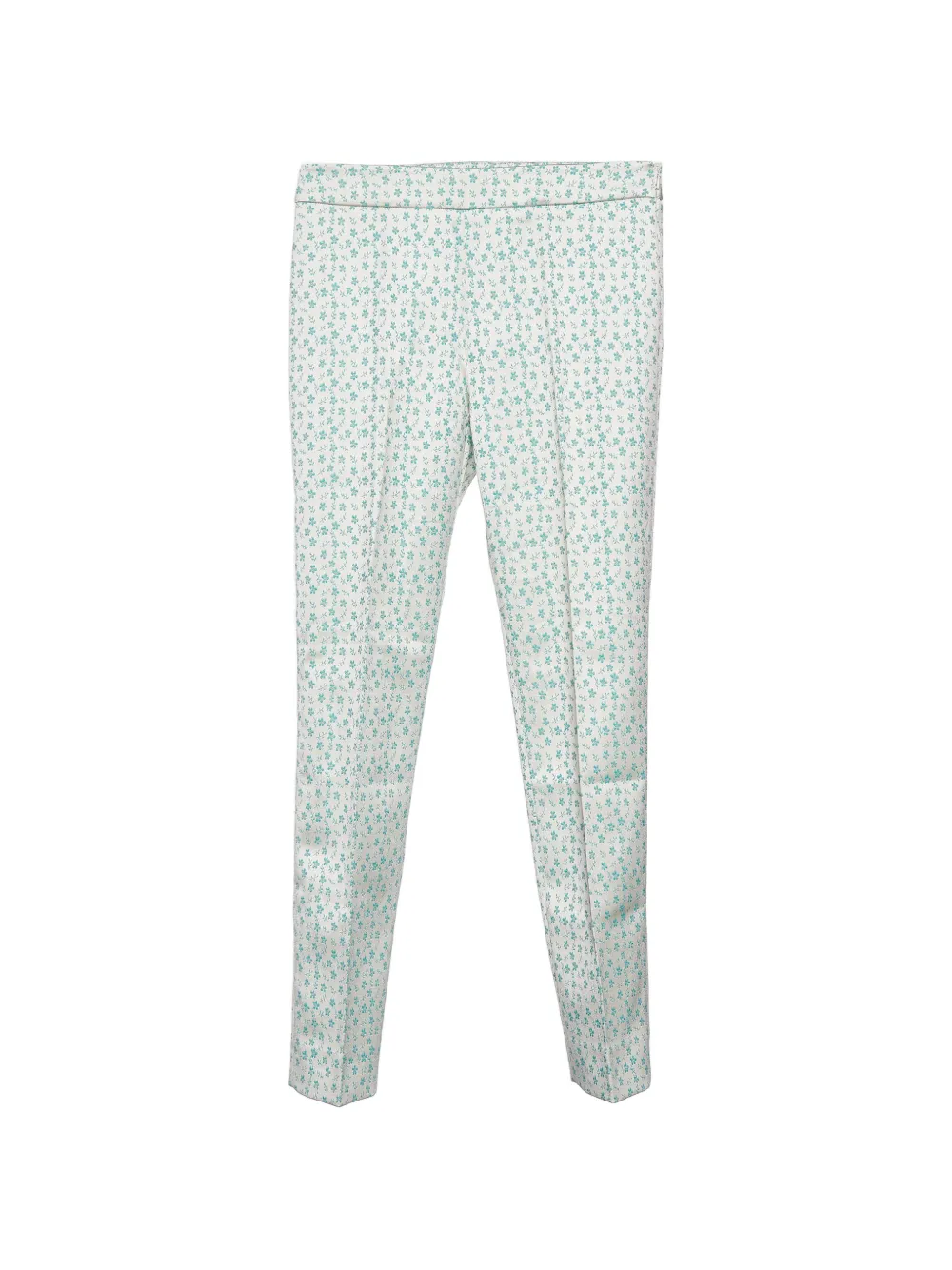 Pre-owned Max Mara Floral-jacquard Tapered Trousers In Neutral