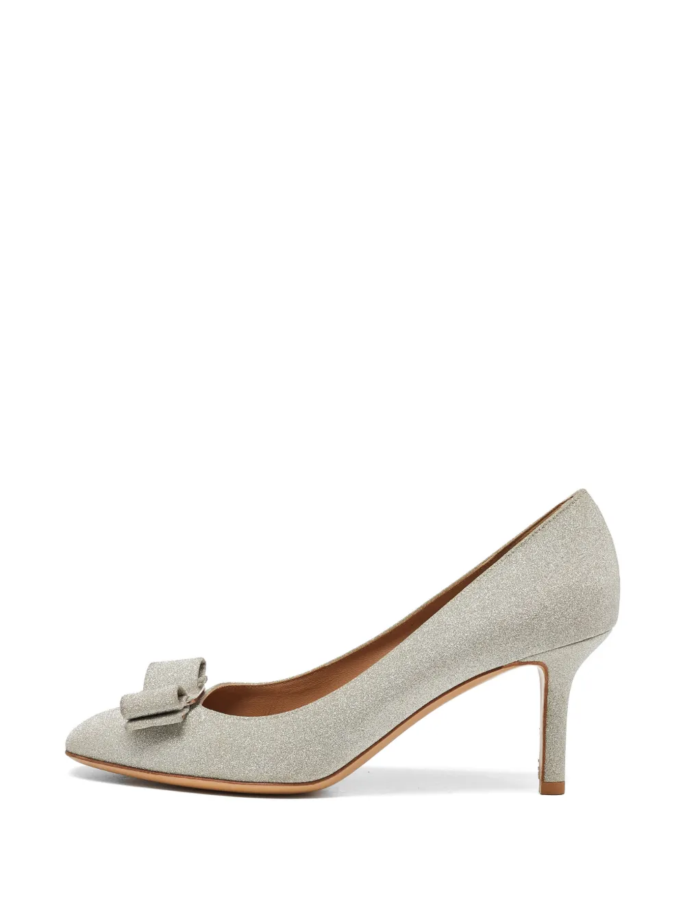 Ferragamo Pre-Owned Vara Bow glitter pumps - Argento