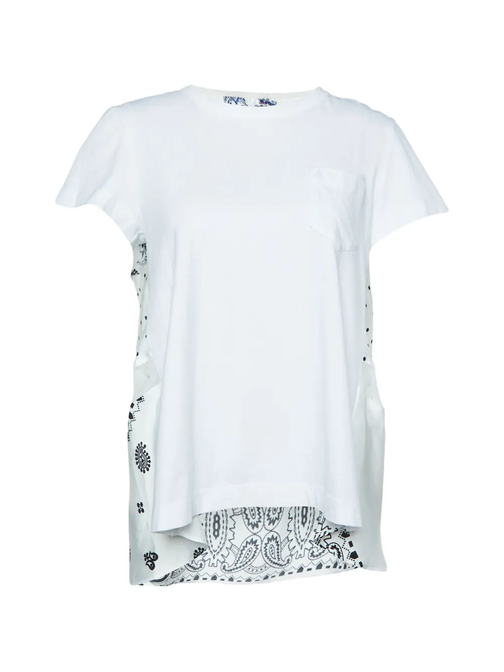 sacai cotton paisley-print T-shirt - Bianco