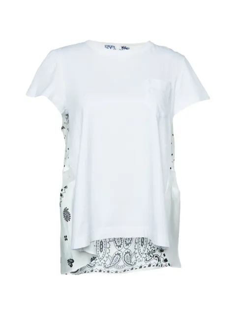 sacai playera con estampado de cachemira