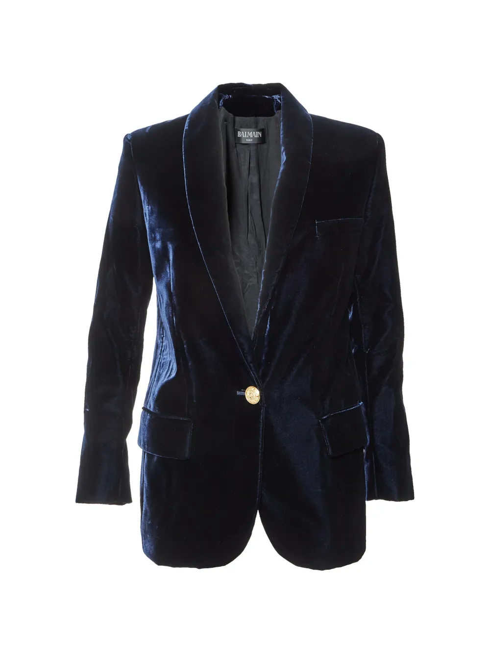 Balmain Pre-Owned velvet tailored blazer - Blau