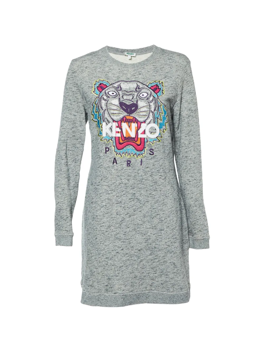 Kenzo Pre-Owned Tiger-embroidered midi dress - Grau