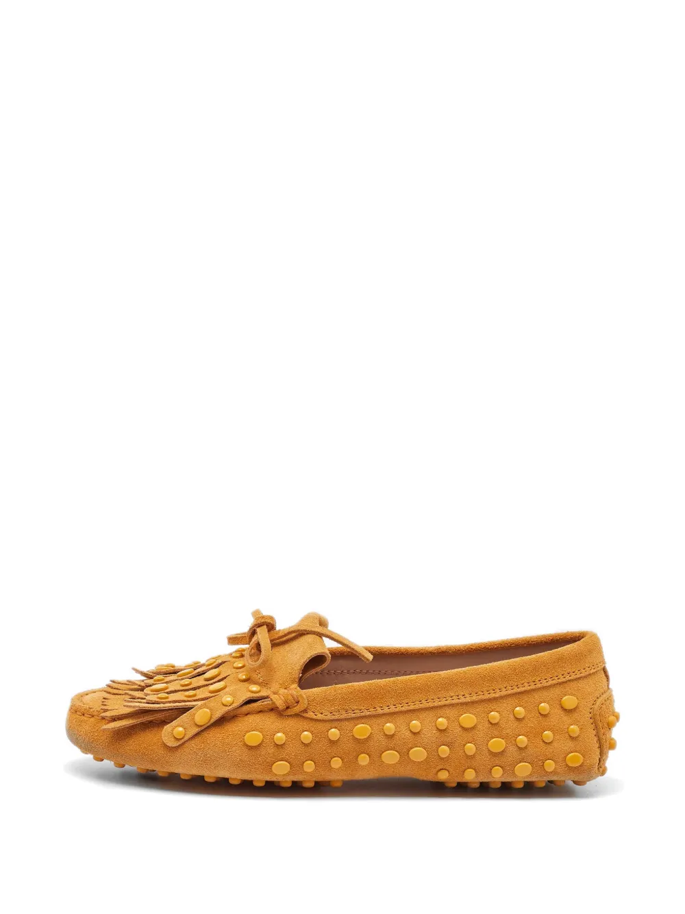 Tod's Vintage studded fringe bow loafers - Toni neutri