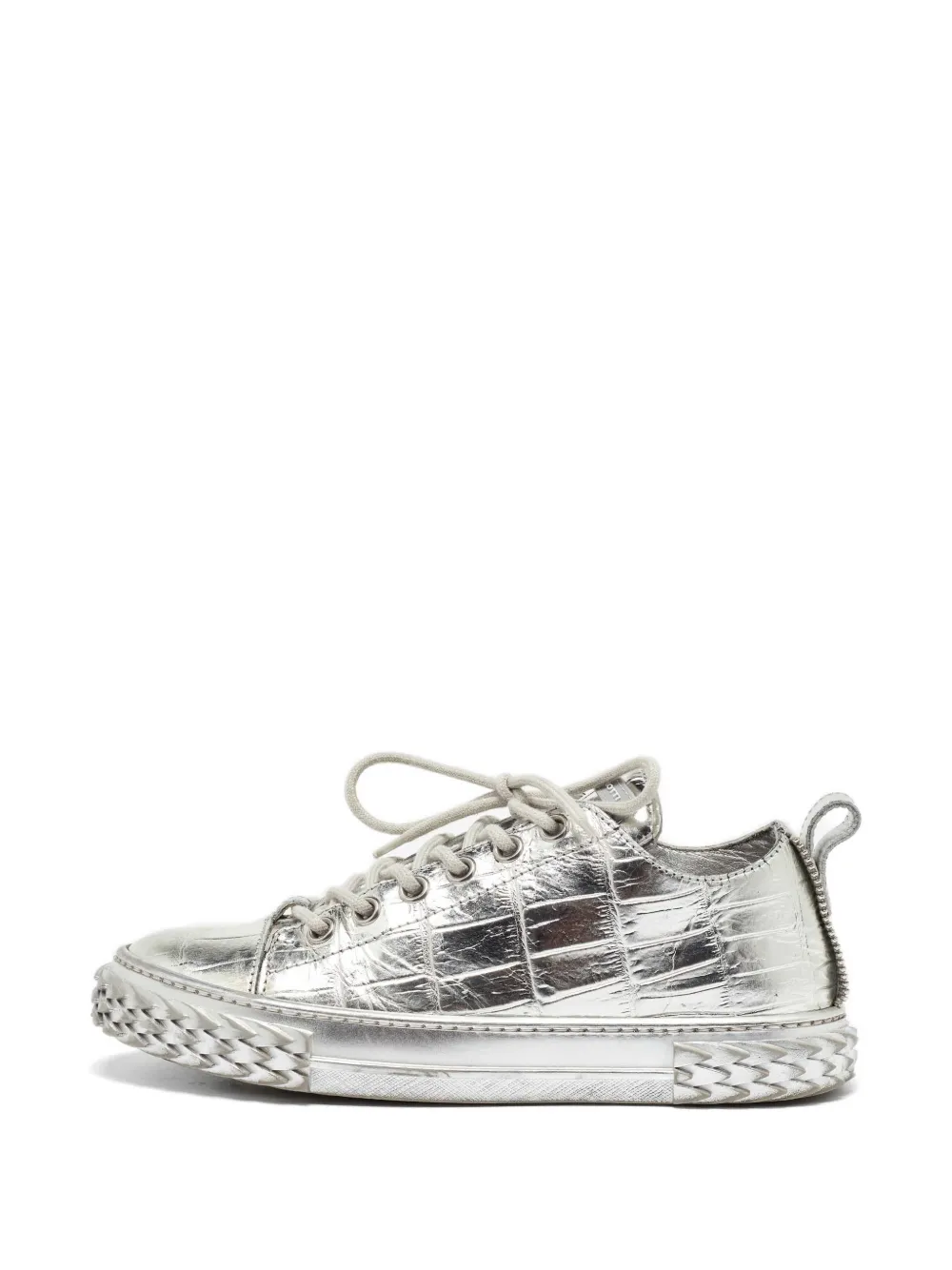 Giuseppe Zanotti Vintage Blabber croc-embossed low-top sneakers - Silber