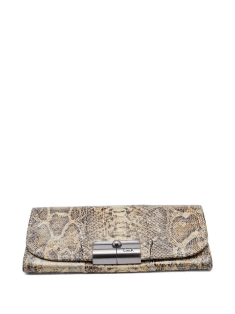 Coach python-embossed leather flap wallet