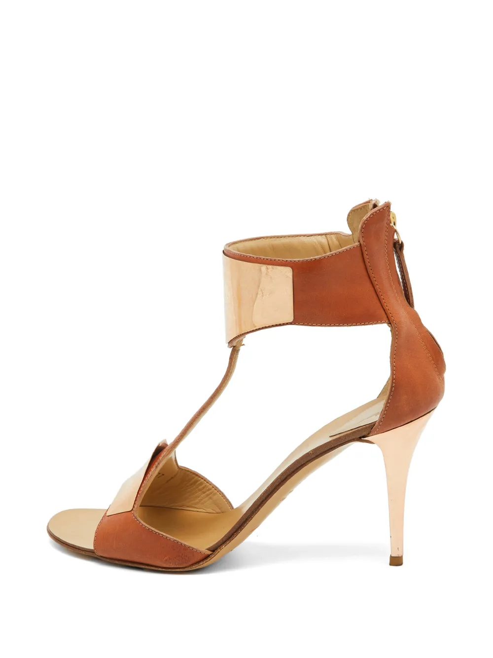 Giuseppe Zanotti Vintage metal-detail T-strap sandals - Marrone