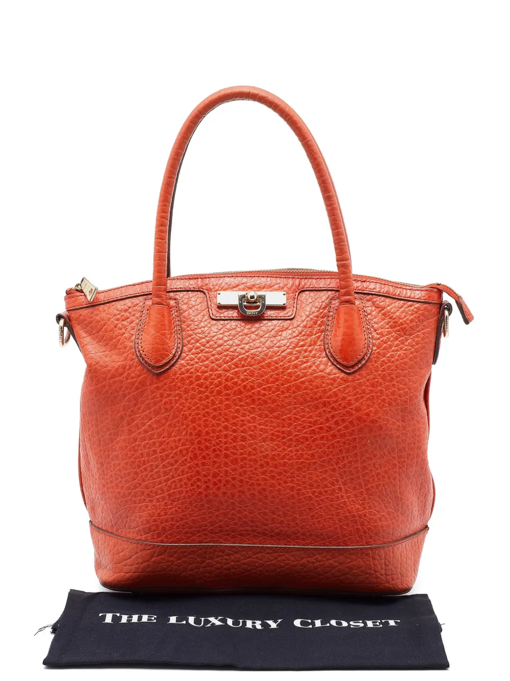 DKNY Pebbled leather tote bag - Arancione