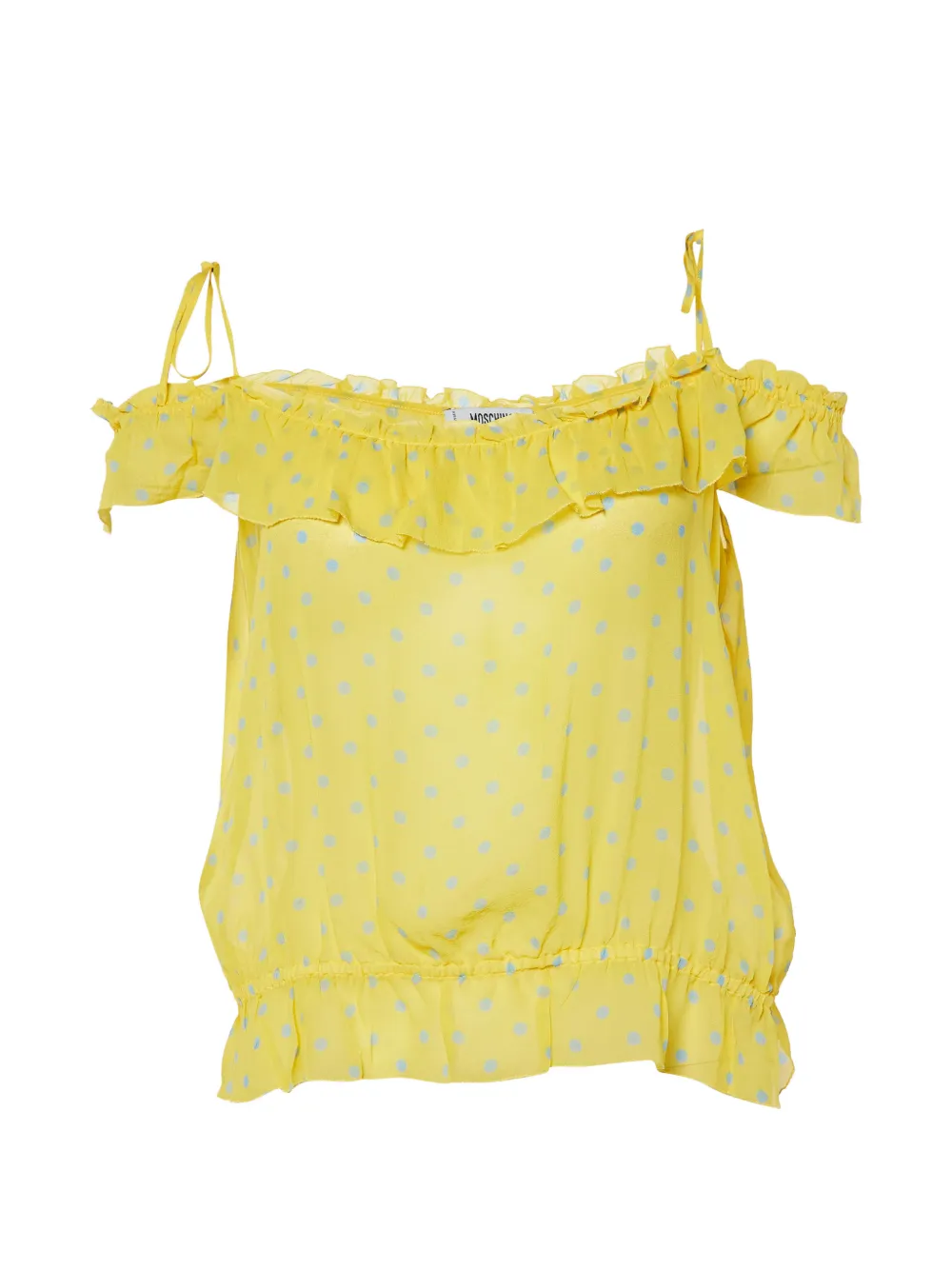 Moschino Cheap & Chic polka-dot ruffle-detail top - Giallo