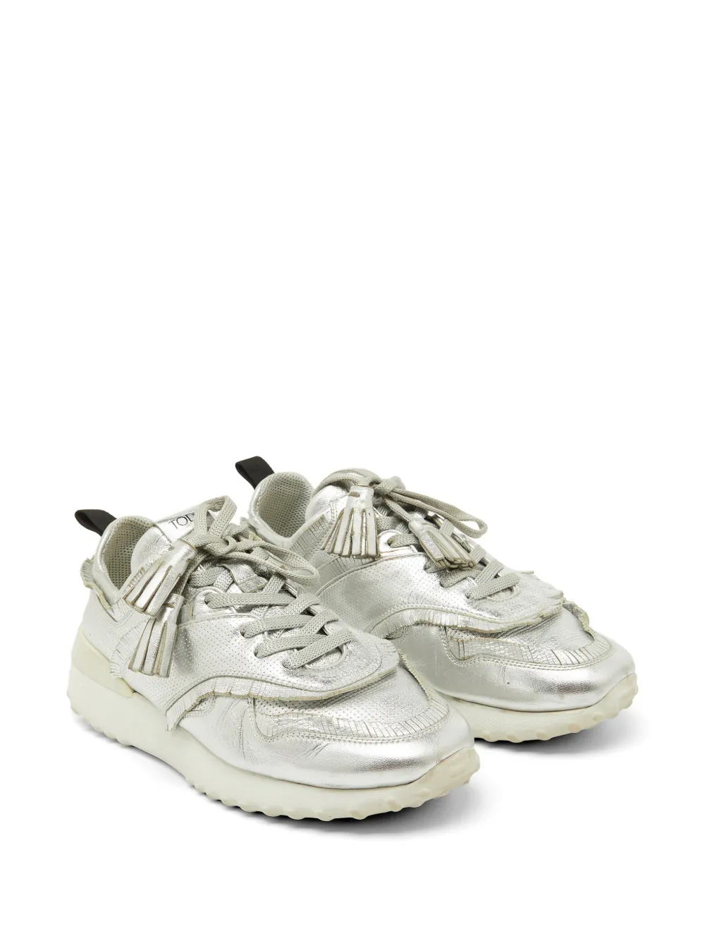 Tod's Vintage perforated tassel sneakers - Argento