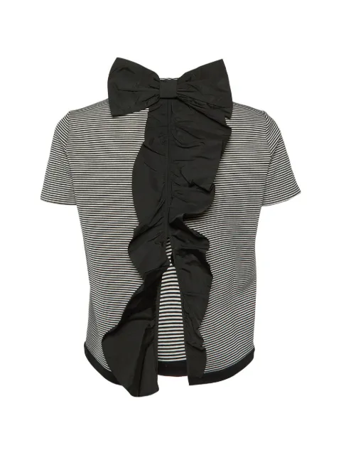 Red Valentino Vintage striped bow-detail T-shirt
