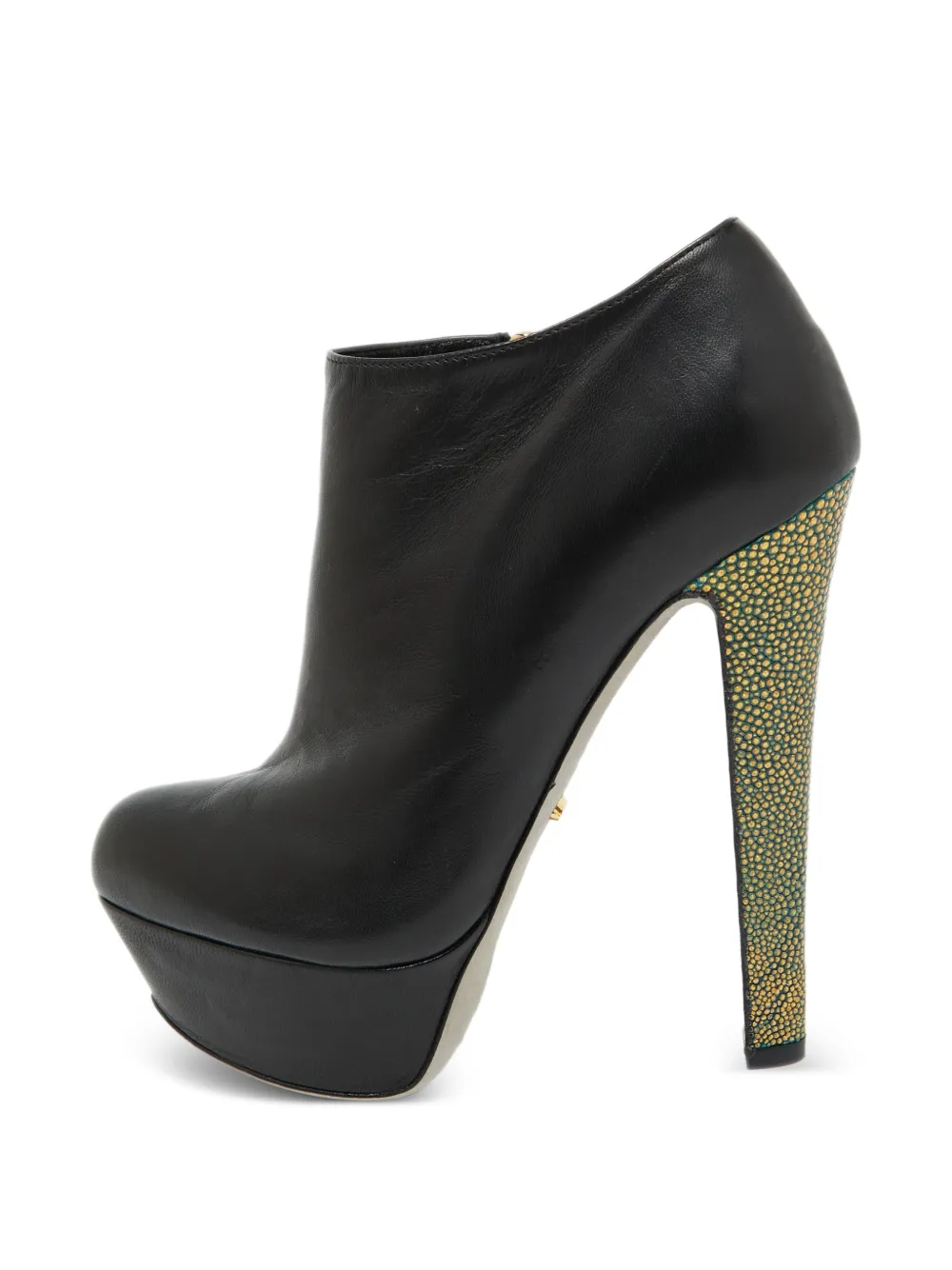 Sergio Rossi Vintage platform leather ankle boots - Schwarz