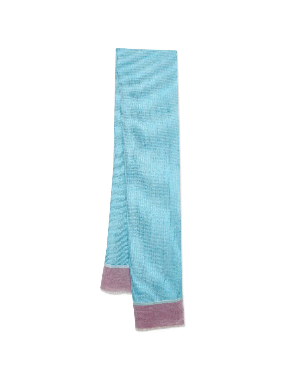 Etro Pre-Owned check-pattern fringed scarf - Blu