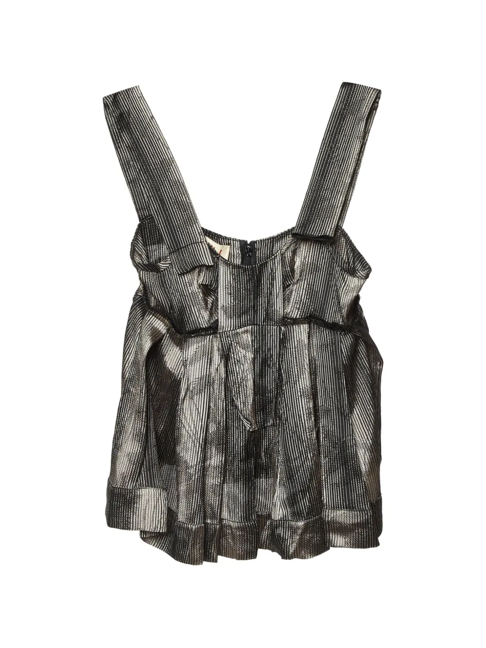 Marni Pre-Owned metallic-stripe trapeze top - Nero