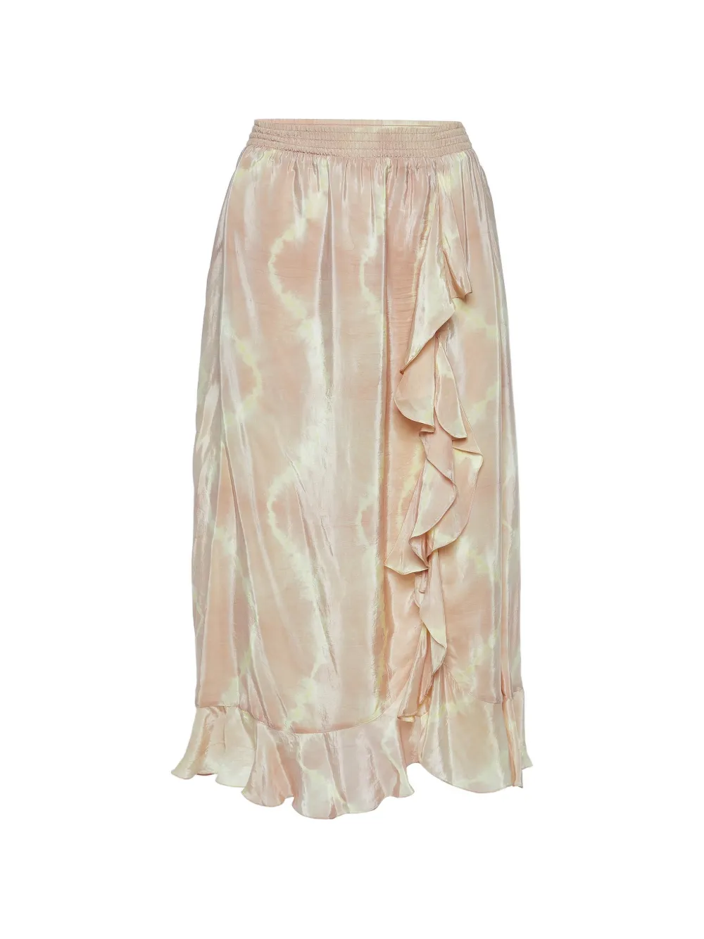 Maje Jitye tie-dye ruffled midi skirt - Rosa