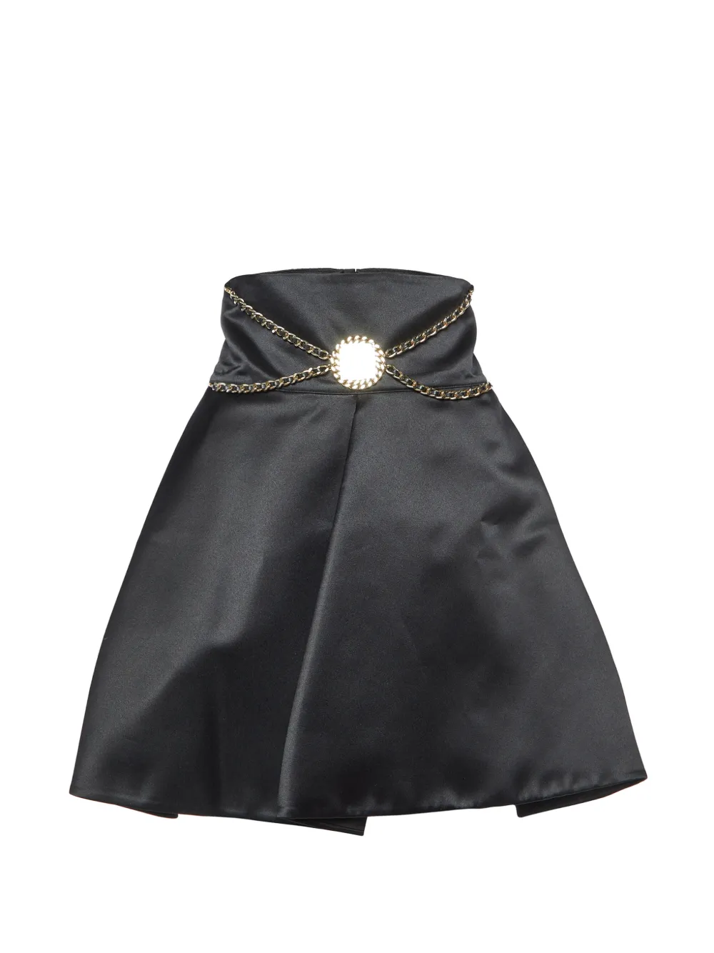 Elisabetta Franchi chain-detail pleated skirt - Nero