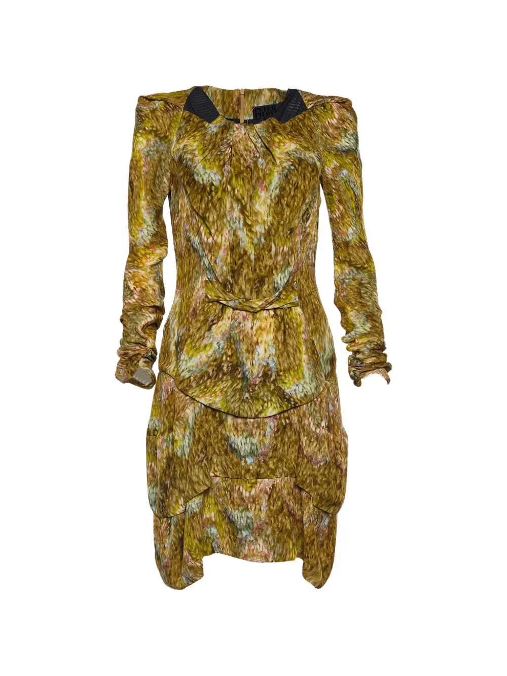 Pre-owned Peter Pilotto Printed Silk Dress In Brown