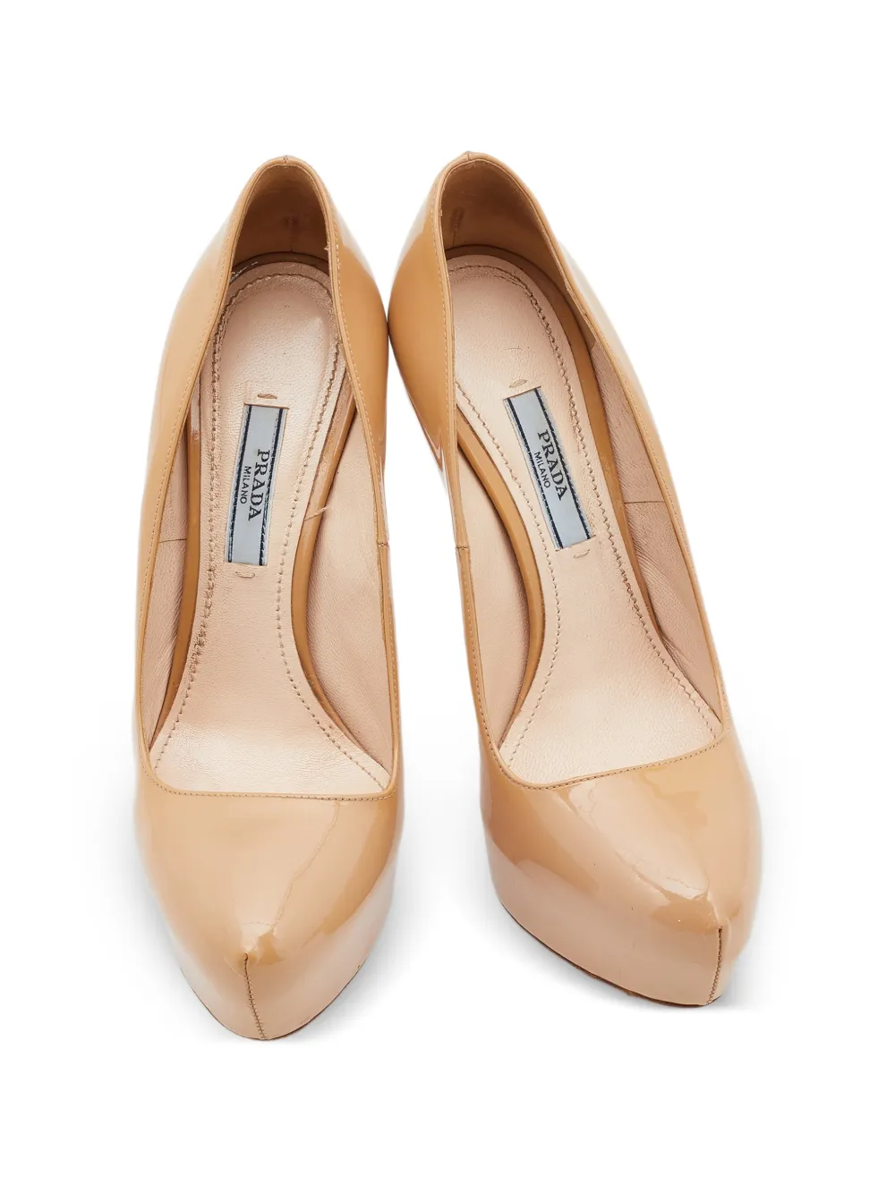 Prada Pre-Owned leather platform pumps - Nude