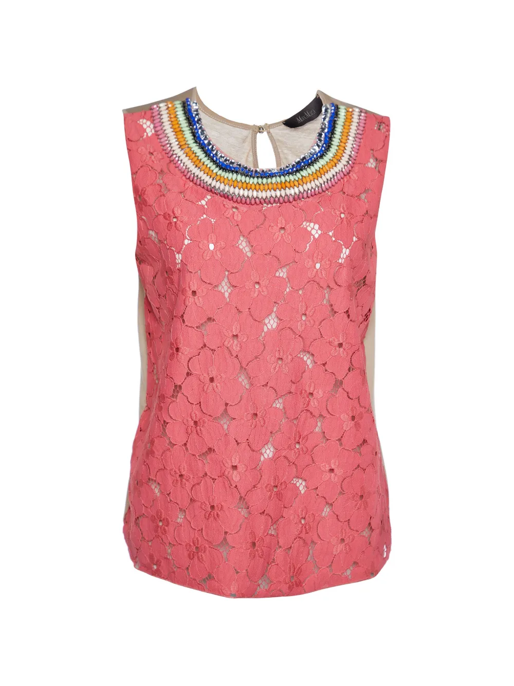 Max Mara floral lace embellished top - Rosa