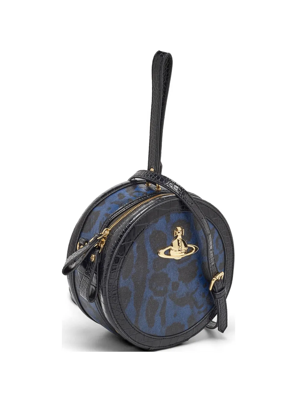 Vivienne Westwood Pre-Owned croc-embossed leopard-print crossbody bag - Nero