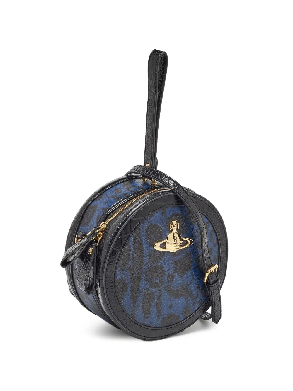 Vivienne Westwood Pre-Owned croc-embossed leopard-print crossbody bag - Nero