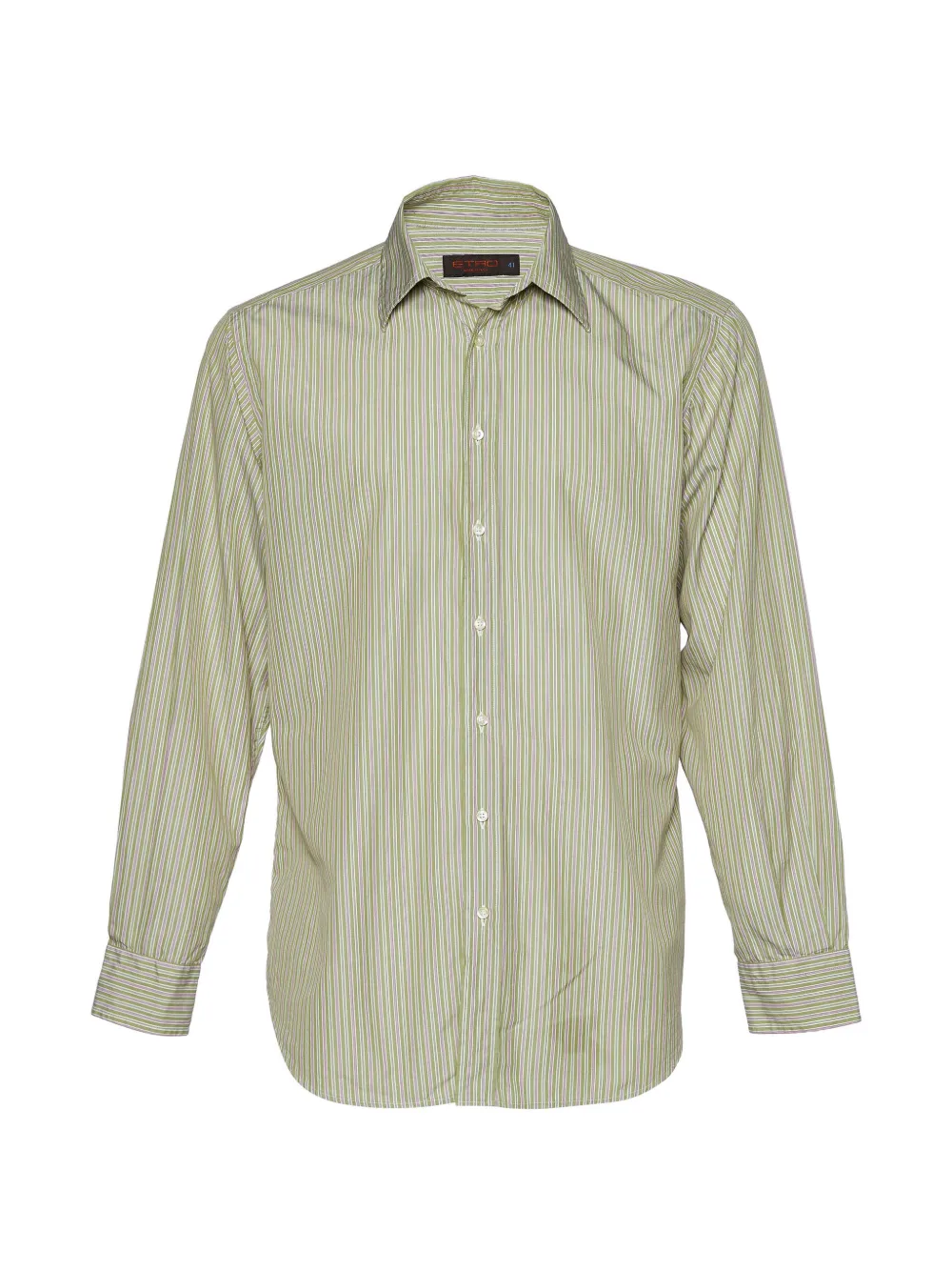 Etro Pre-Owned striped button-front shirt - Verde