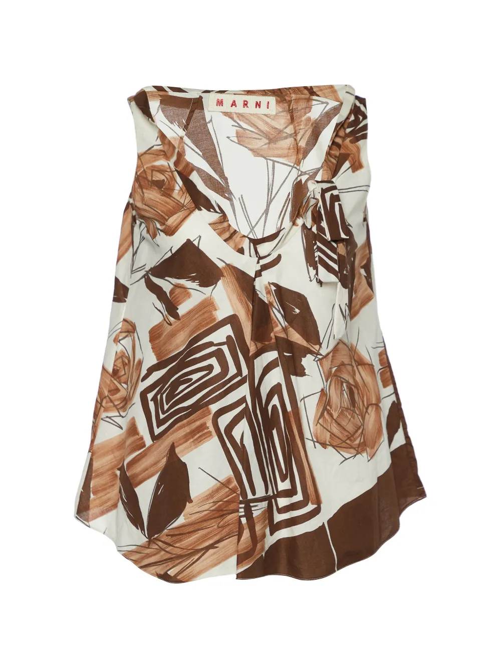Marni Pre-Owned abstract-print sleeveless top - Bianco