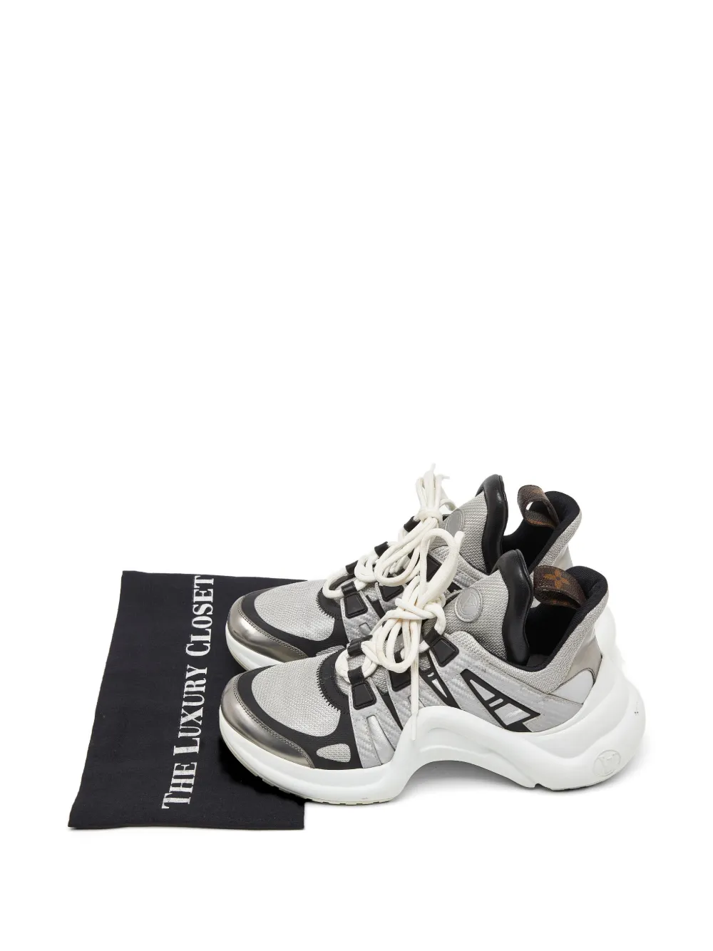Louis Vuitton Pre-Owned lace-up sneakers - Argento