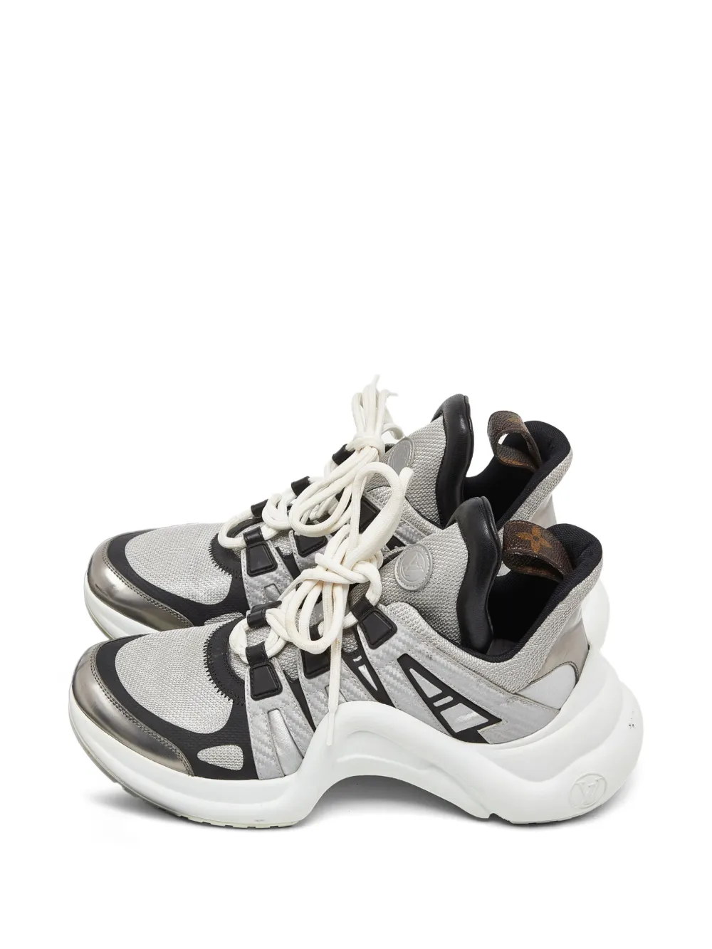 Louis Vuitton Pre-Owned lace-up sneakers - Argento