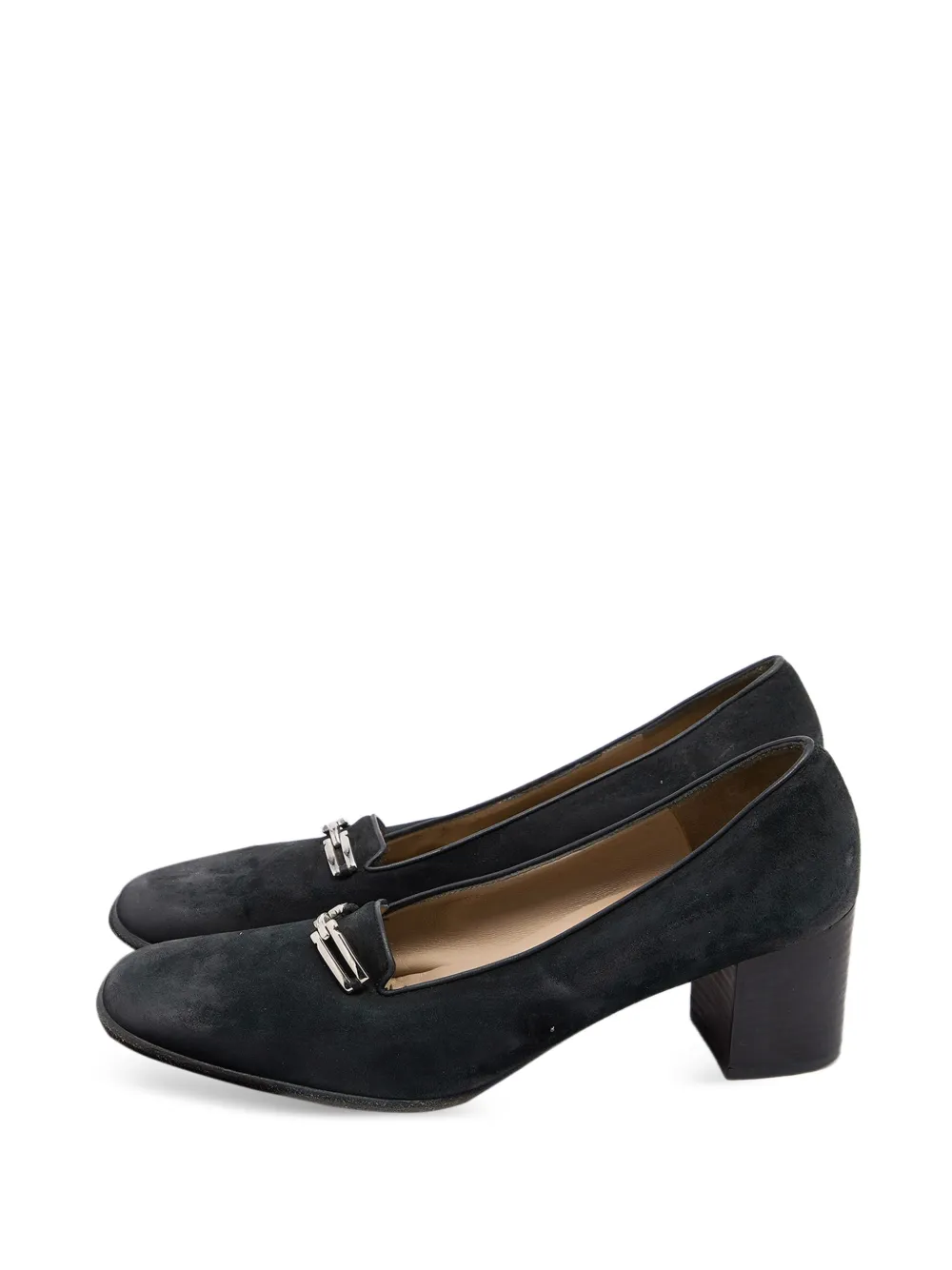 Ferragamo Pre-Owned leather block-heel pumps - Nero