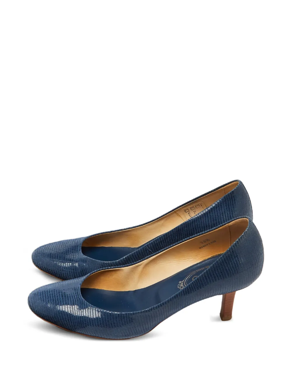 Tod's Vintage lizard-effect leather pumps - Blau