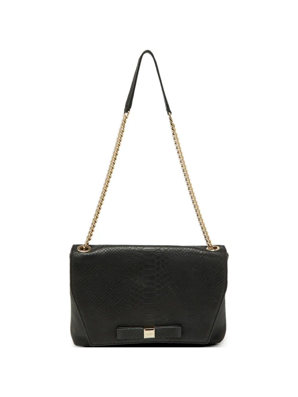 Kate Spade snakeskin-embossed flap shoulder bag - Nero