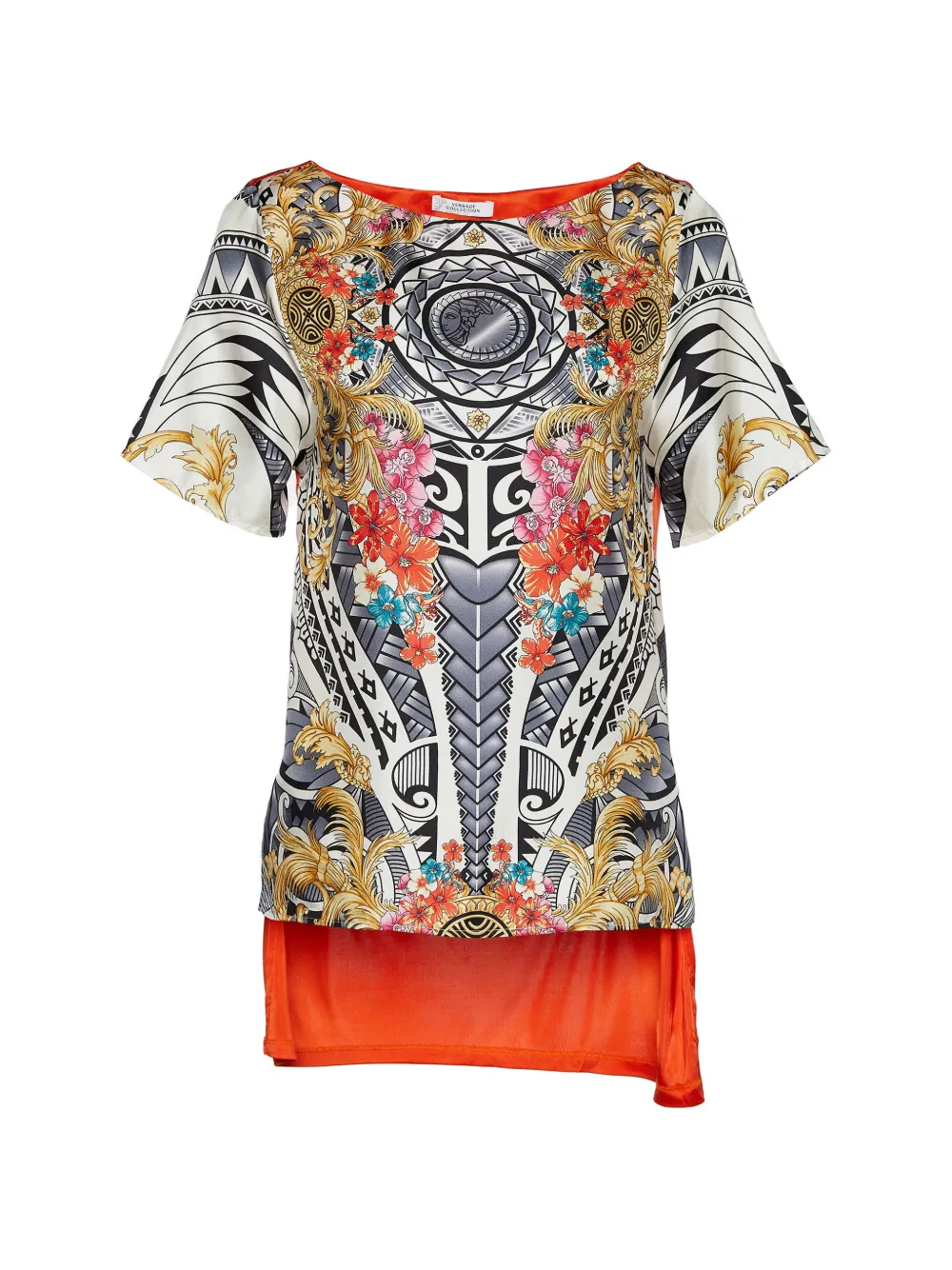 Versace Pre-Owned printed hi-low top - Weiß