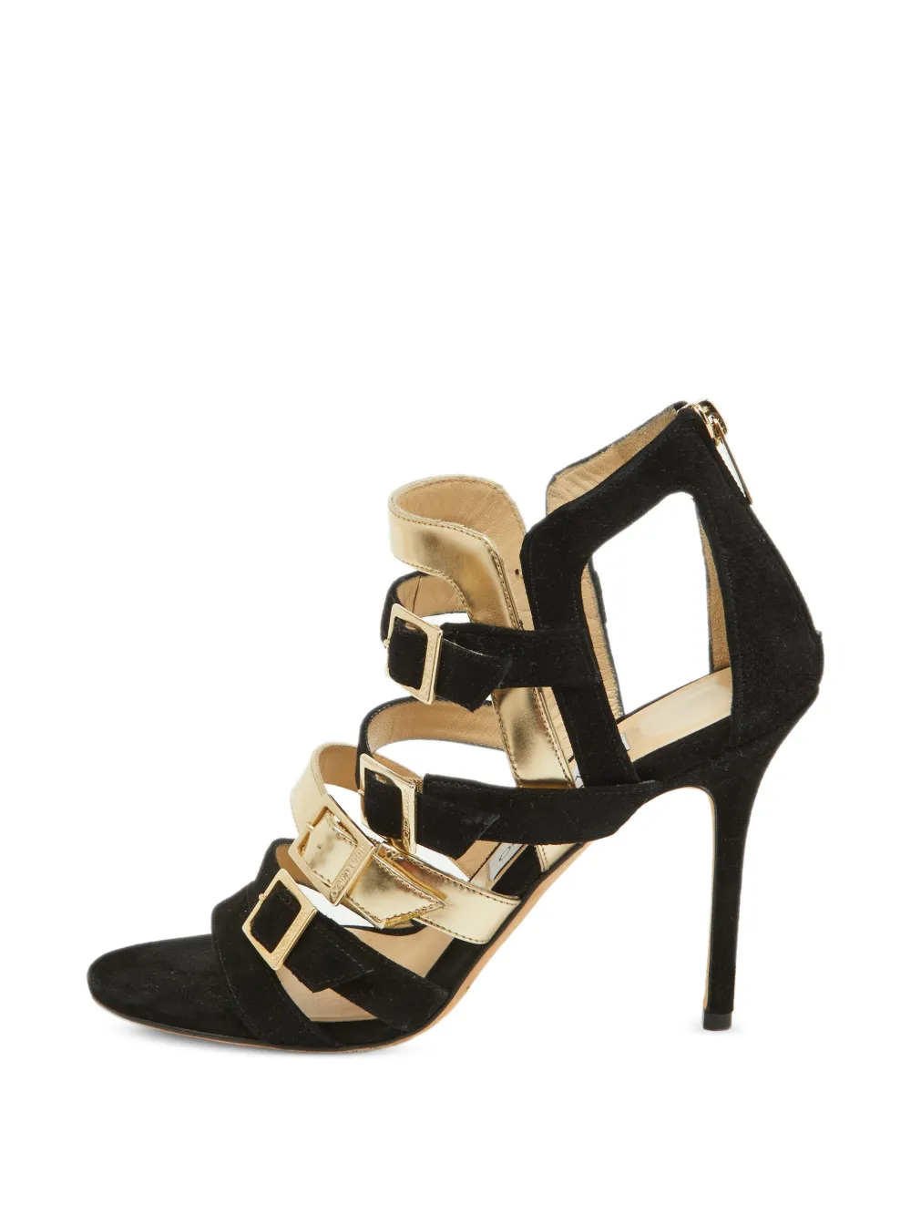 Jimmy Choo Pre-Owned Bronx multi-buckle heeled sandals - Schwarz