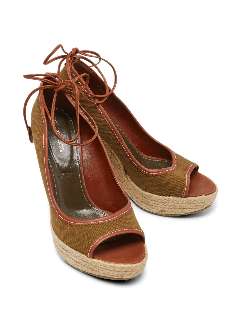 Sergio Rossi Vintage Espadrille wedge sandals - Braun