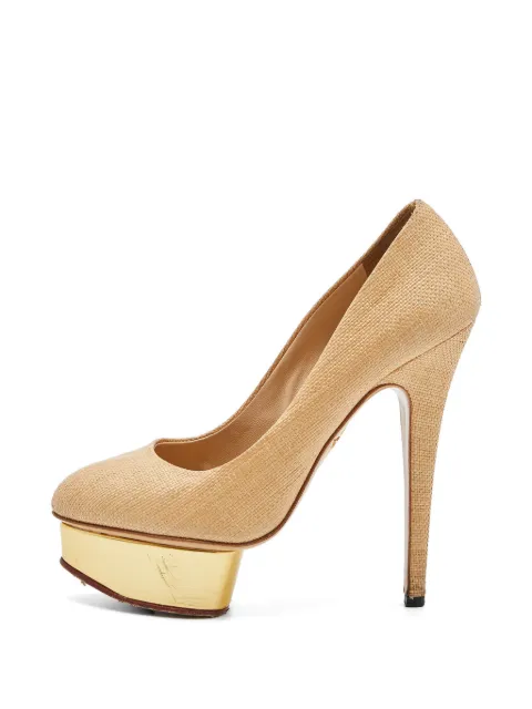 Charlotte Olympia raffia platform pumps