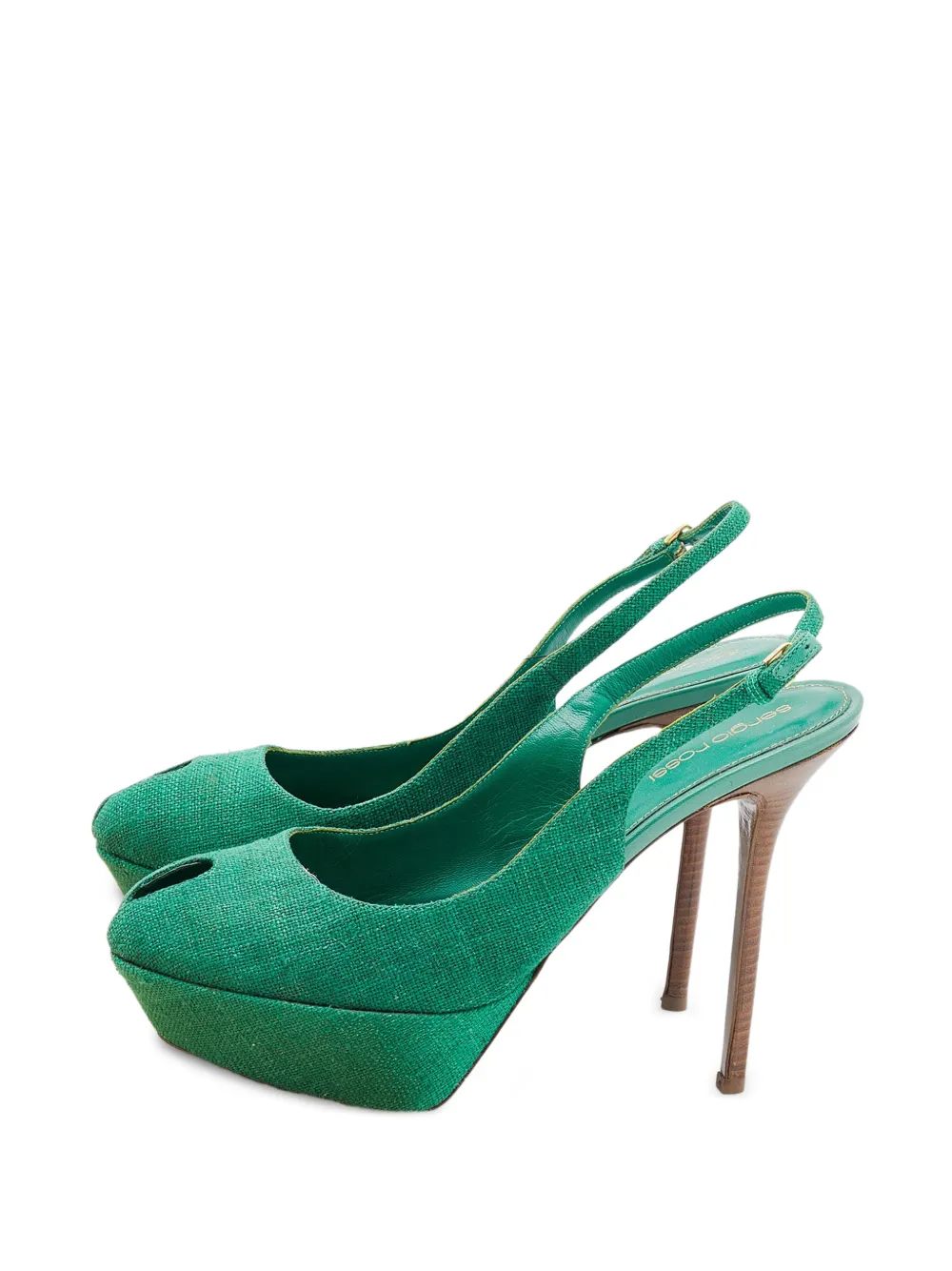 Sergio Rossi platform peep-toe sandals - Grün