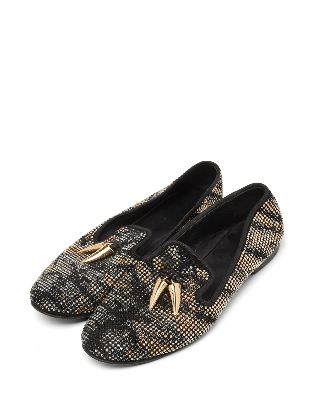 Giuseppe Zanotti Vintage crystal-embellished shark tooth loafers - Schwarz