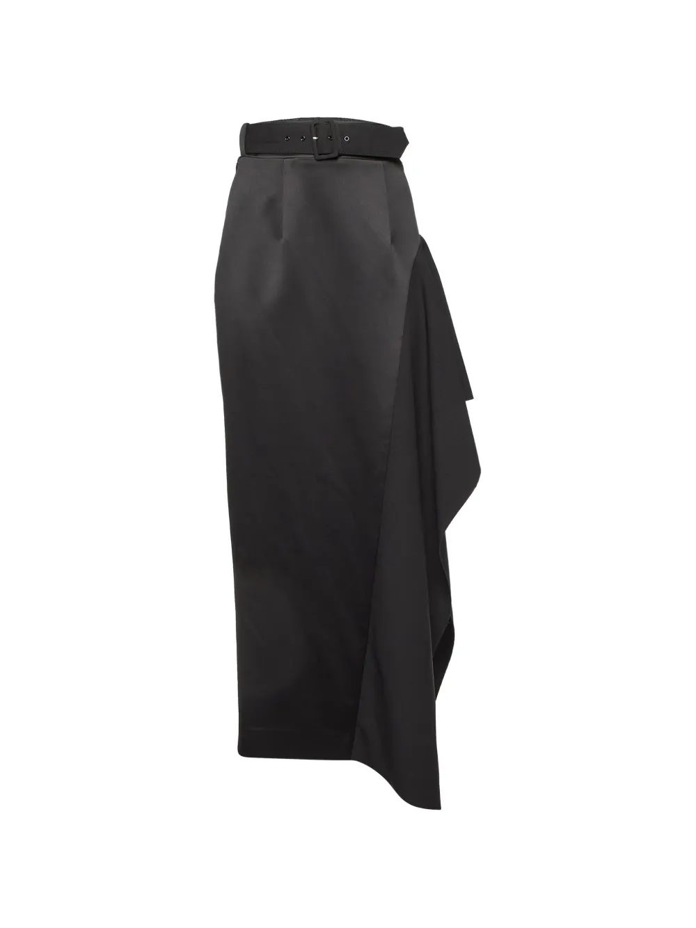 Solace London Kaya draped maxi skirt - Nero