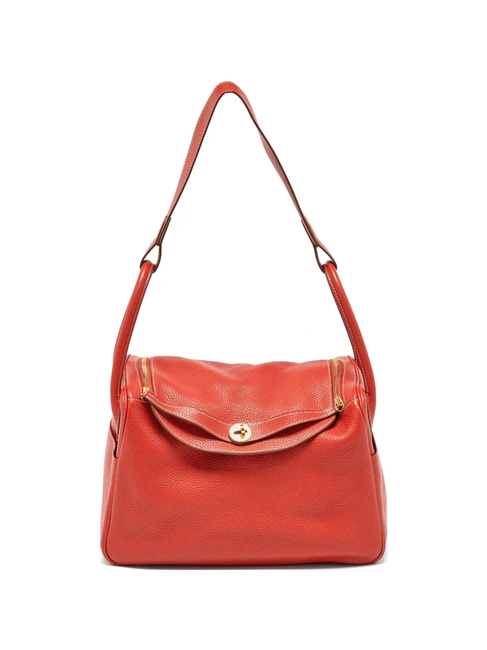 Hermès Pre-Owned Lindy 34 leather shoulder bag - Rosso