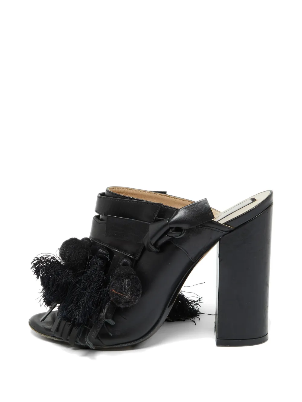 Nº21 fringed heeled mules - Nero