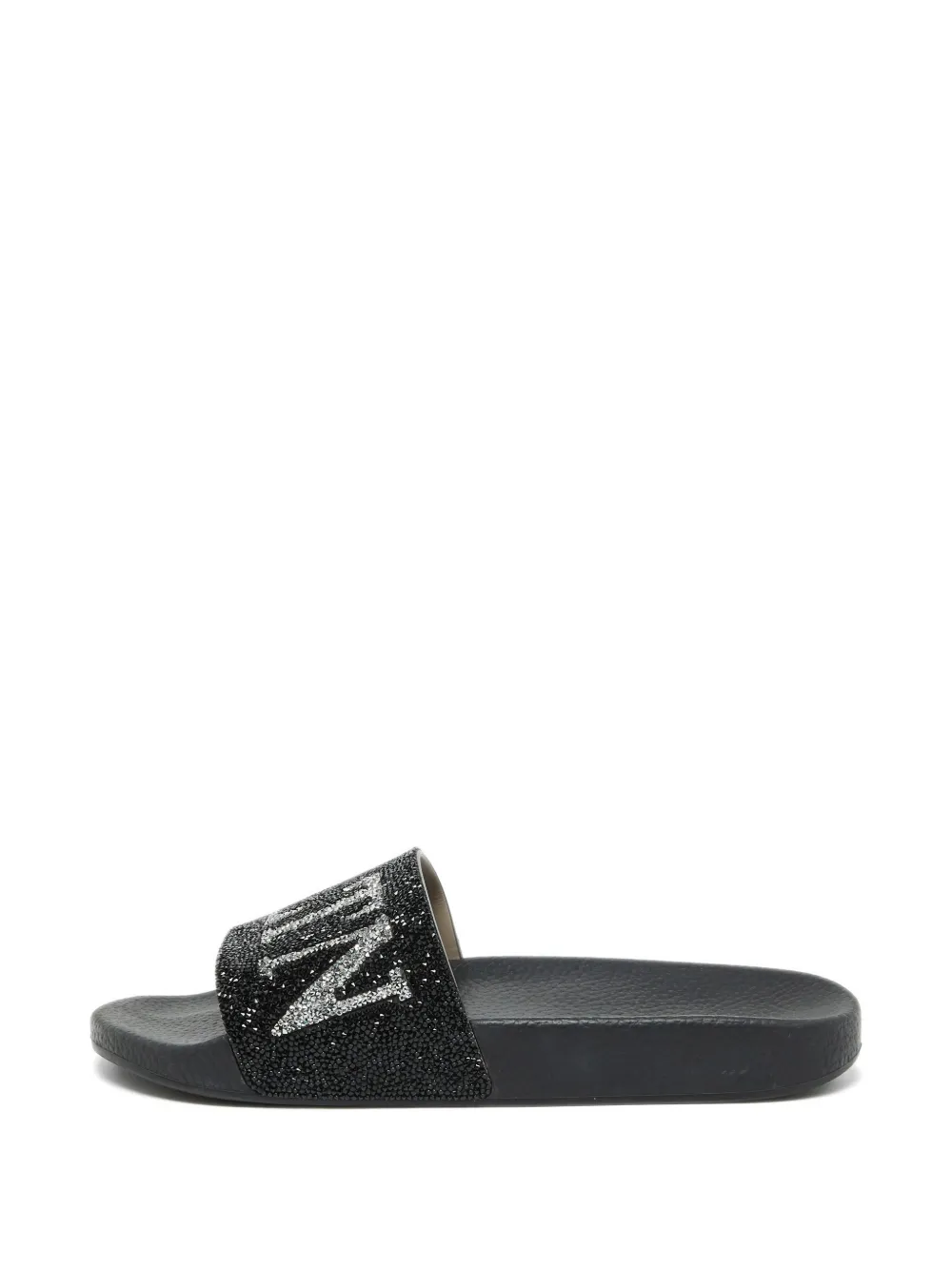 Valentino Garavani Pre-Owned VLTN crystal-embellished slides - Schwarz
