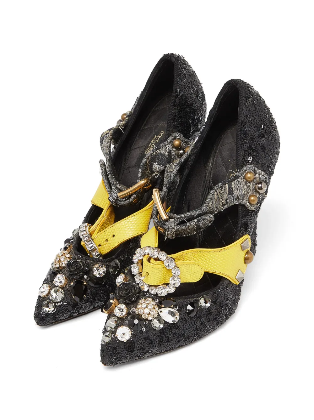 Dolce & Gabbana Pre-Owned sequin-embellished Mary Jane pumps - Nero
